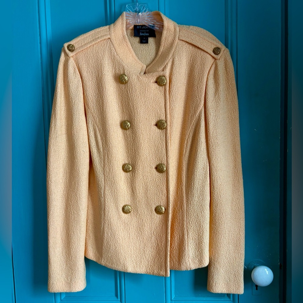 St. John for Neiman Marcus vintage military style knit jacket womens size 10